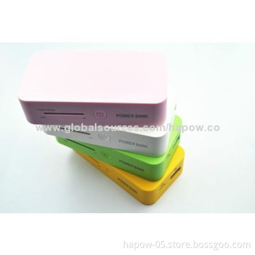 Portable Slim Mobile Phone Power Bank with 4 LEDs, Li-ion Battery, Small Size, High-capacity
